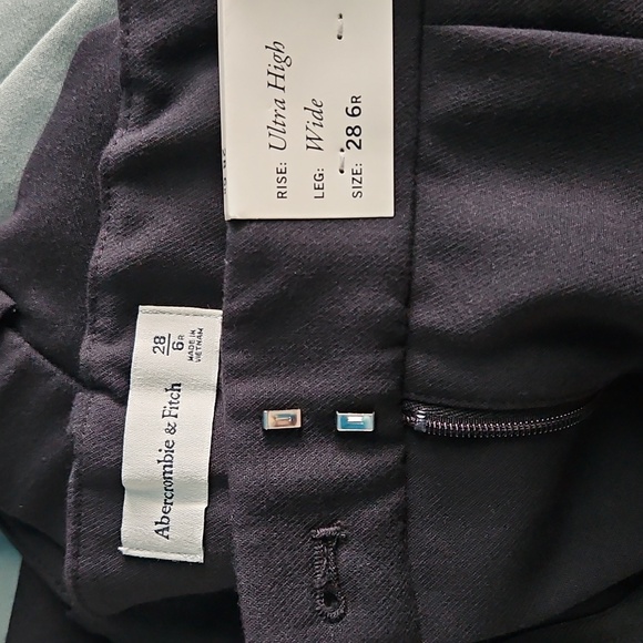 2 Pairs Abercrombie & Fitch Ultra High Rise Wide Leg Trouser 28 6R - Picture 4 of 5